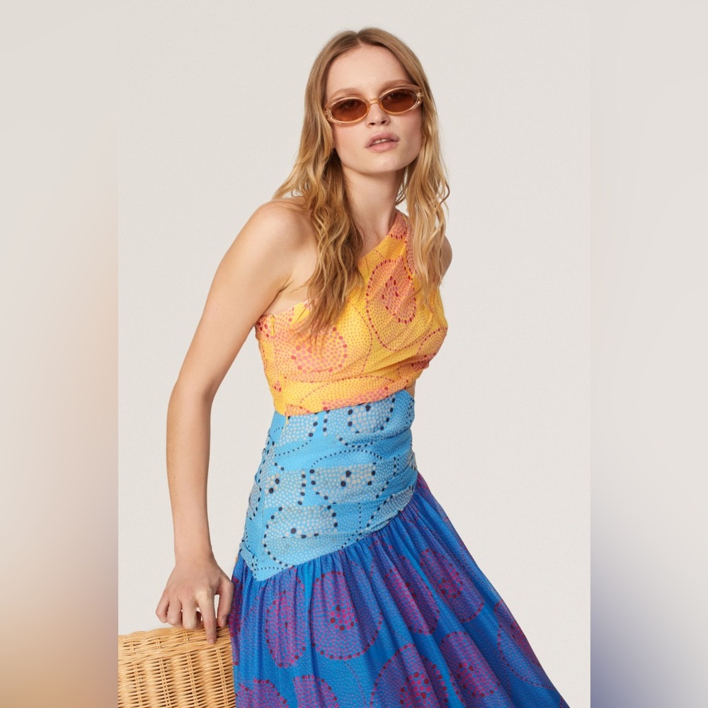 Staud Ashlyn Maxi Cutout‎ Multicolor Dress Size 2 - Picture 4 of 6